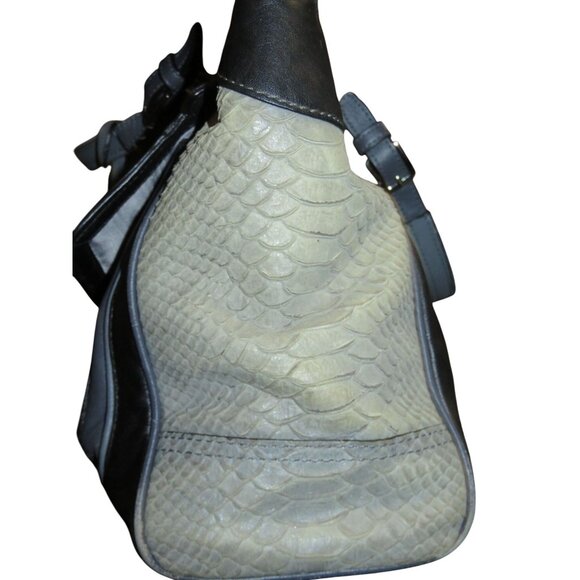 COACH Pinnacle Embossed Exotic Leather Color block Handbag & Matching wristlet - Picture 7 of 16